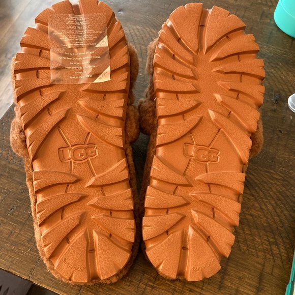 NWT UGG Platform Slippers Clogs Natural Size Women 7 Brown Pink Cozy Comfy - Picture 3 of 3